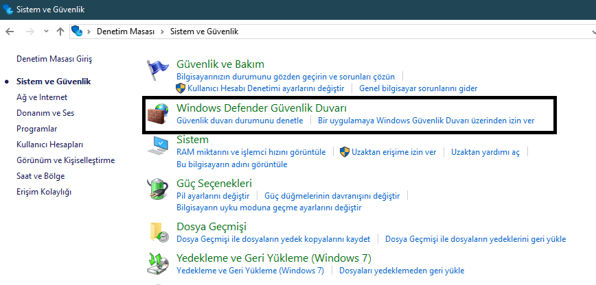 Windows Defender'ı kapat