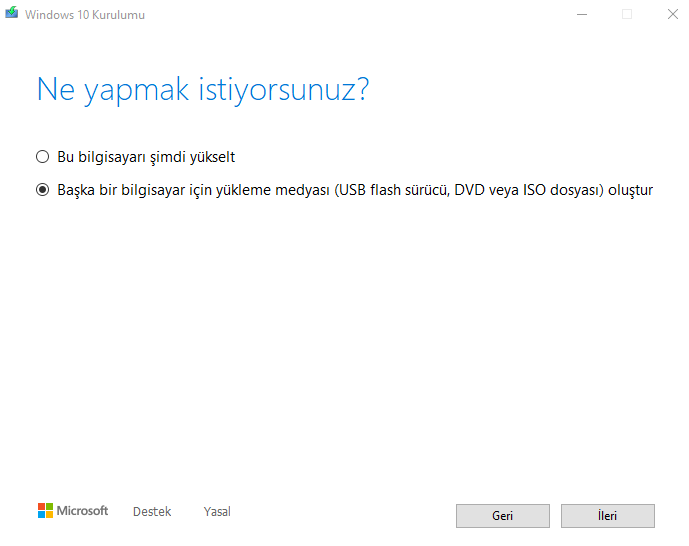 Windows 10 ISO Dosyası
